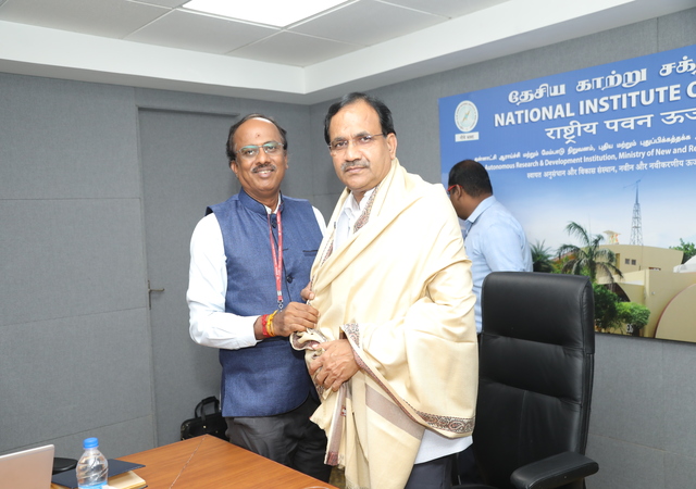 Shri.Bhagwanth Khuba, Hon’ble Minister of State for Chemicals & Fertilizers and New & Renewable Energy visited NIWE on 22.08.2022
