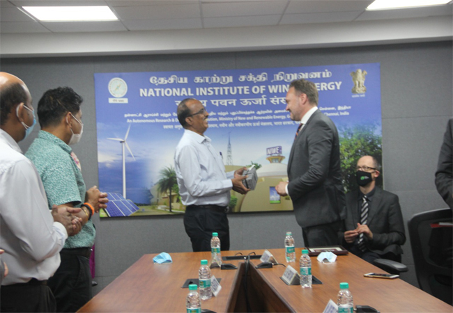 Visit of H.E. Mr. Dan Jannik Jorgensen, Danish Minister of Climate, Energy and Utilities & H.E Freddy Svane, Ambassador of Denmark to India, Embassy of Denmark in India along with their Delegation to NIWE on 8th September, 2021